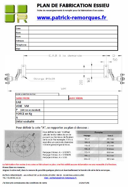 ESSIEU DBD TRIGANO LARGEUR 1200-ESSIEU T 5050518 TRIGANO Patrick Remorques