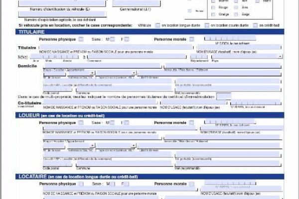 DEMANDE IMMATRICULATION cerfa 13750*05