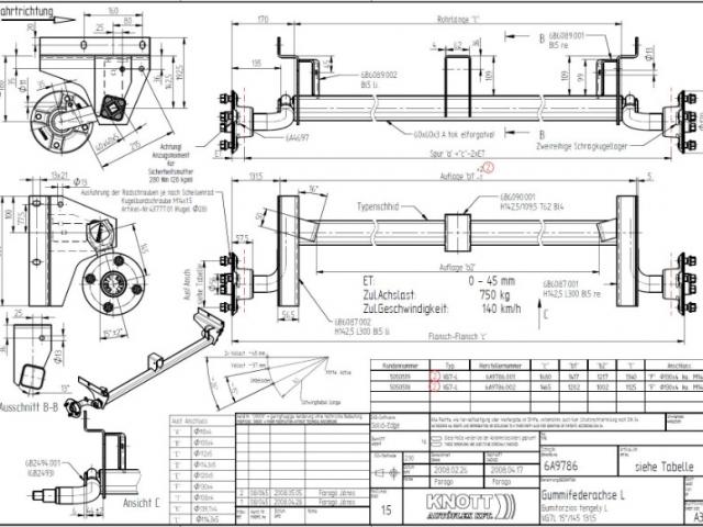 ESSIEU DBD TRIGANO LARGEUR 1200